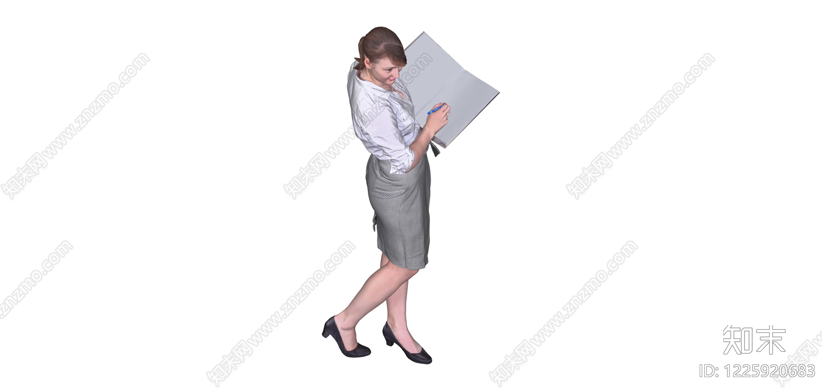 商务女性手持文件夹SU模型下载【ID:1225920683】