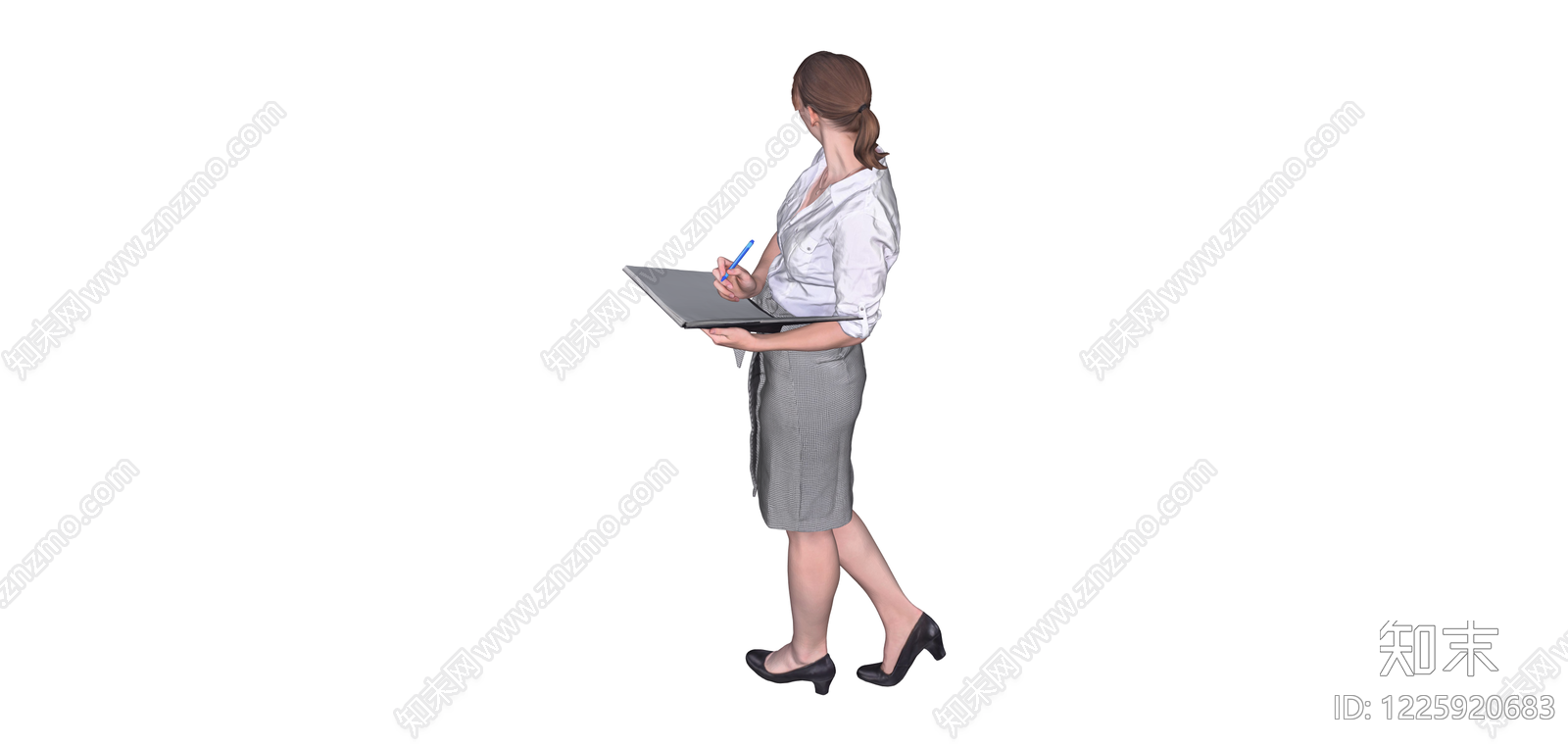 商务女性手持文件夹SU模型下载【ID:1225920683】