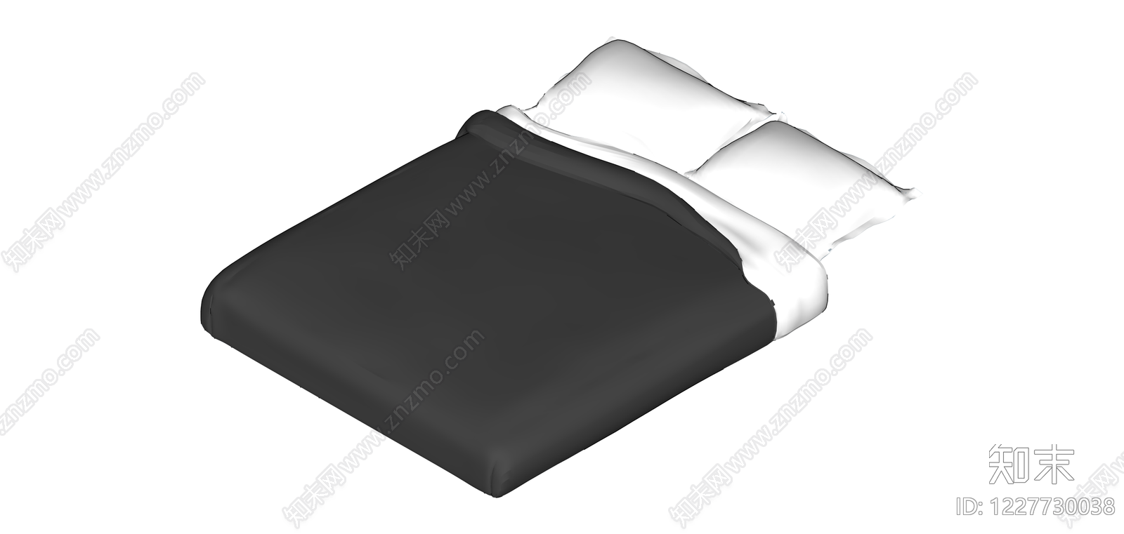 双人床家具模型SU模型下载【ID:1227730038】
