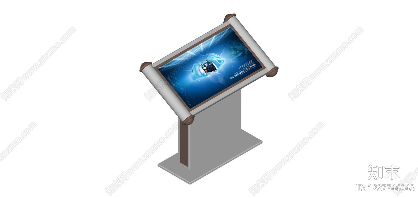 卷轴式展示立牌SU模型下载【ID:1227746043】
