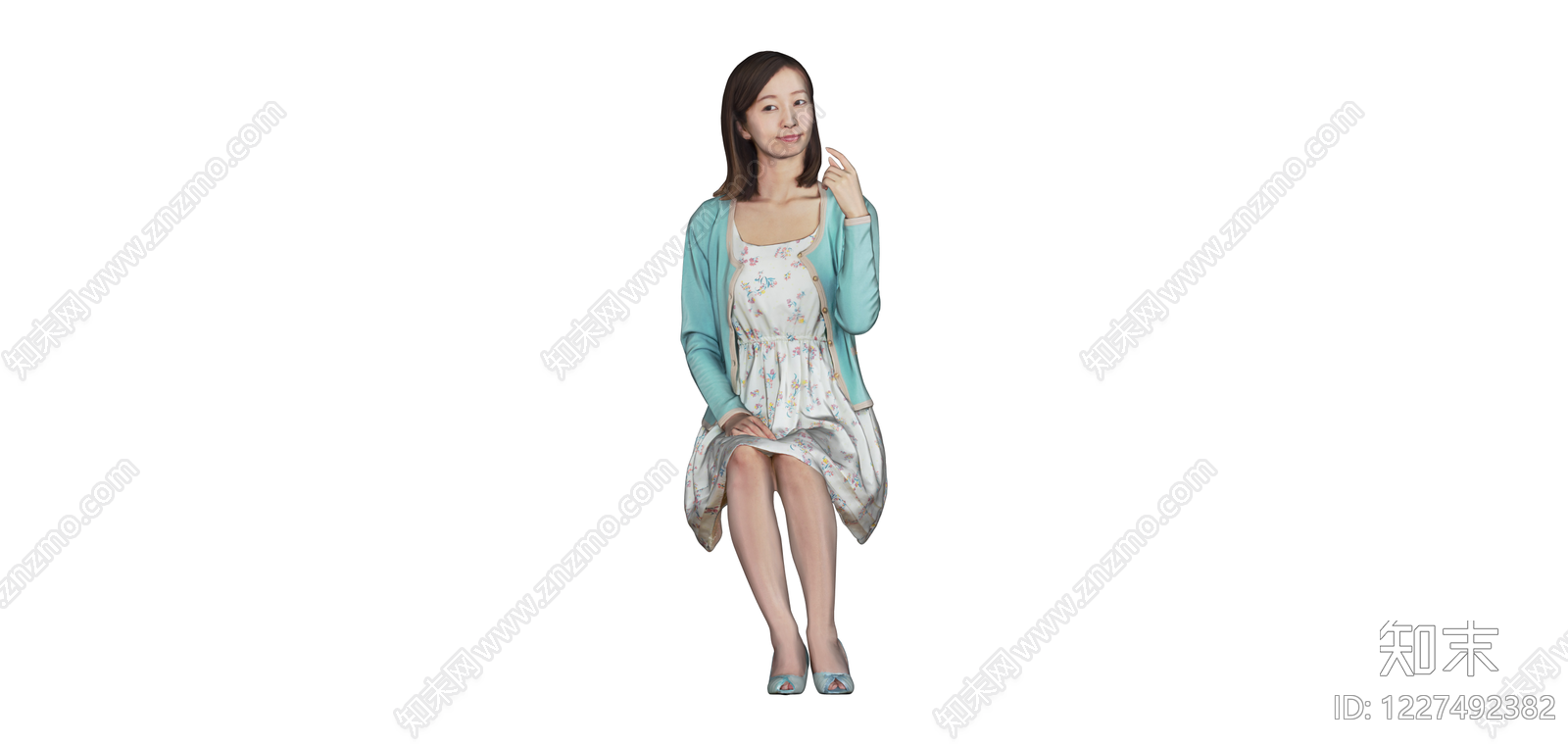 坐姿女性3D模型SU模型下载【ID:1227492382】