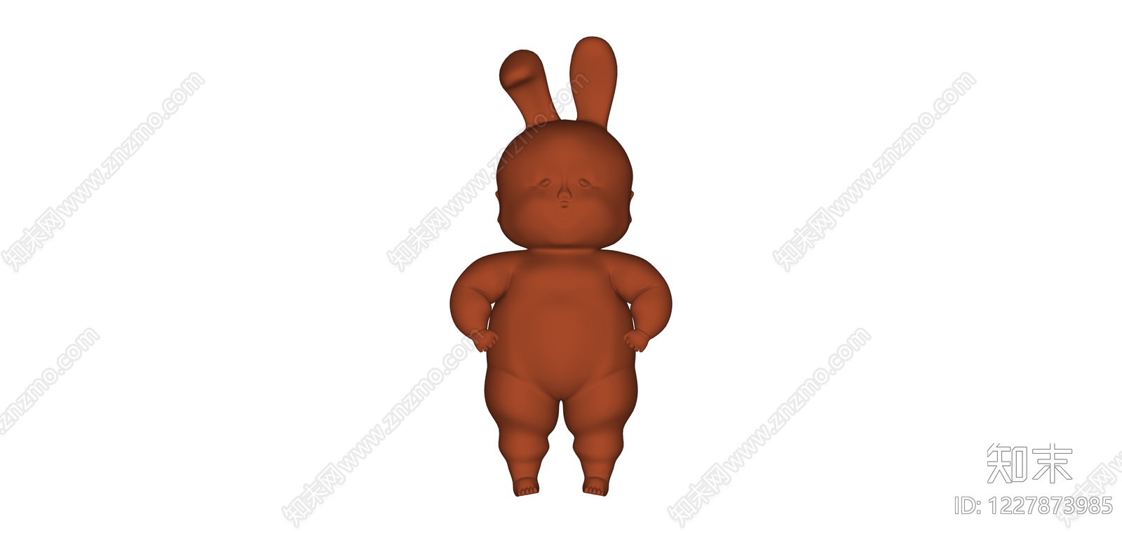 棕色兔子造型雕塑SU模型下载【ID:1227873985】
