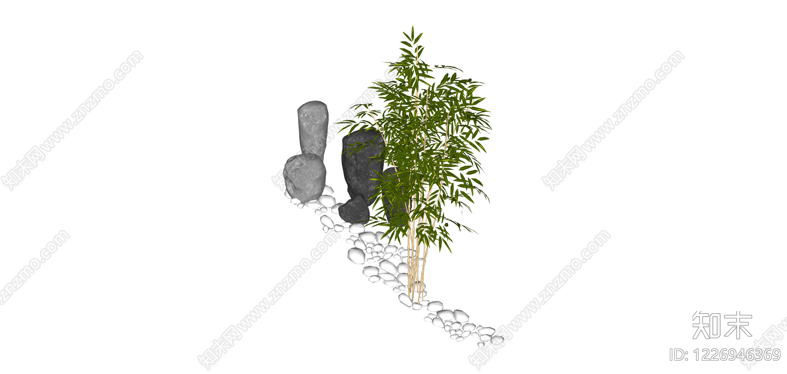 景观竹石组合SU模型下载【ID:1226946369】