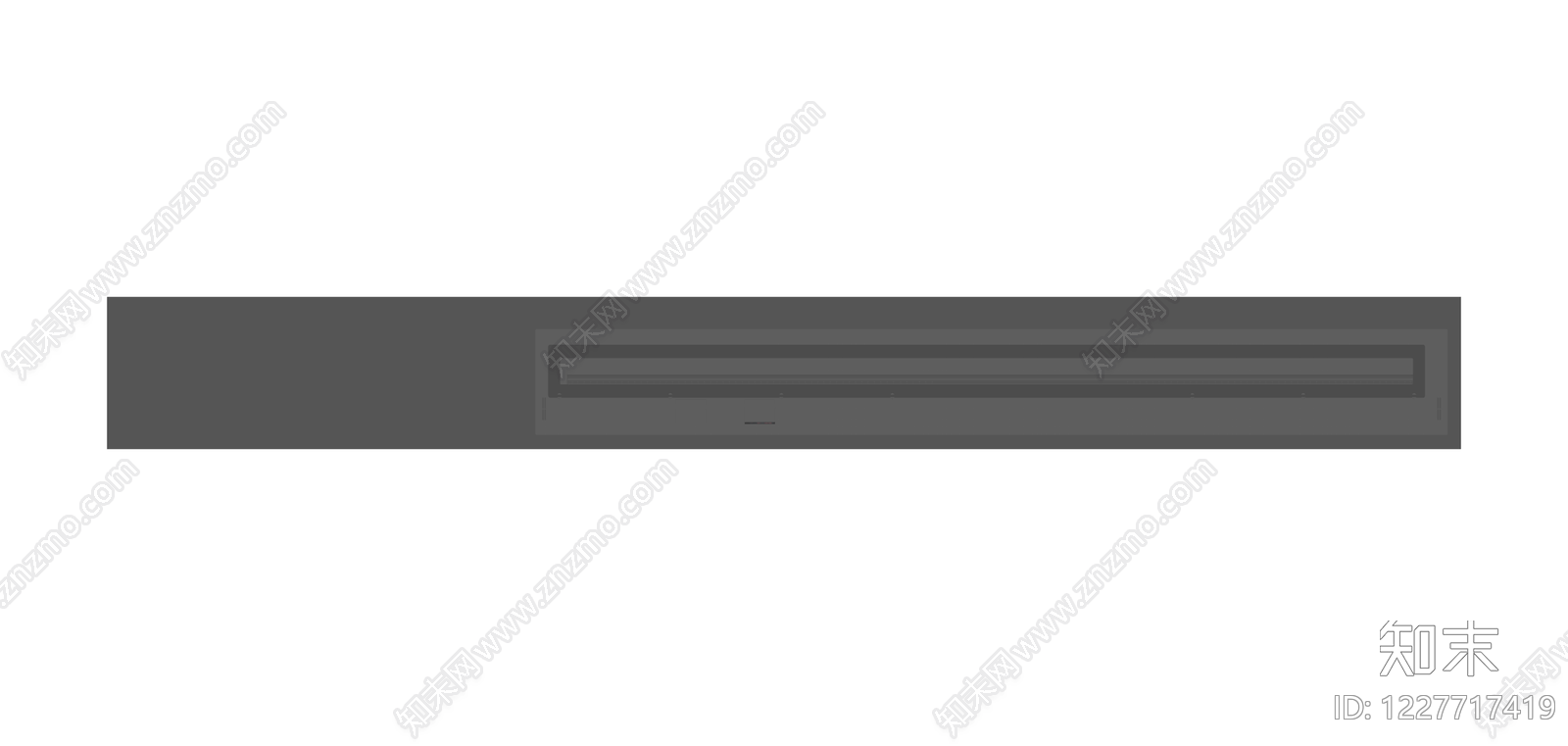 深灰色长条形线性灯具SU模型下载【ID:1227717419】