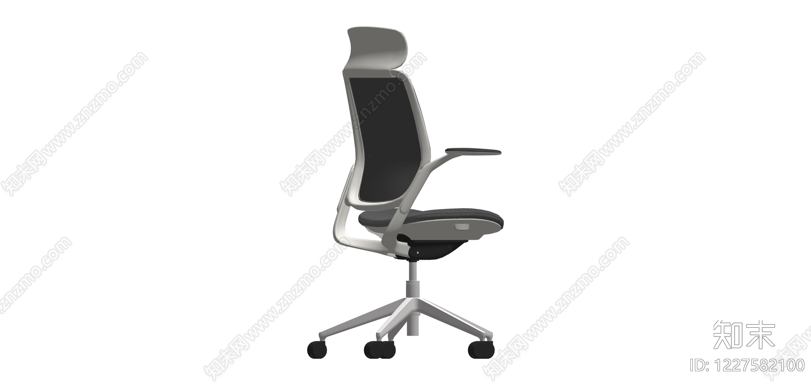 灰色网布办公椅SU模型下载【ID:1227582100】