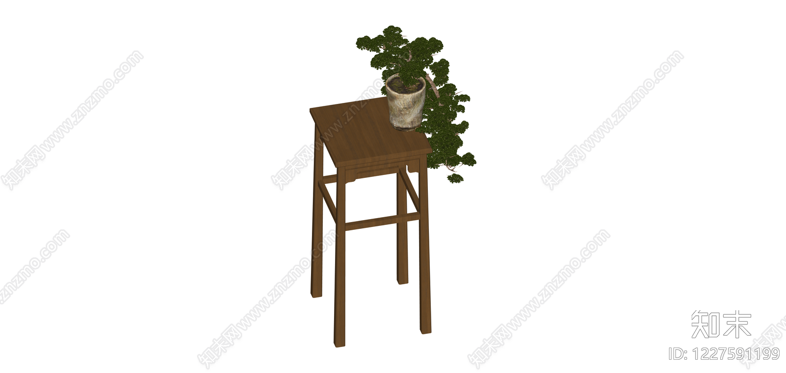 盆栽松树盆景SU模型下载【ID:1227591199】
