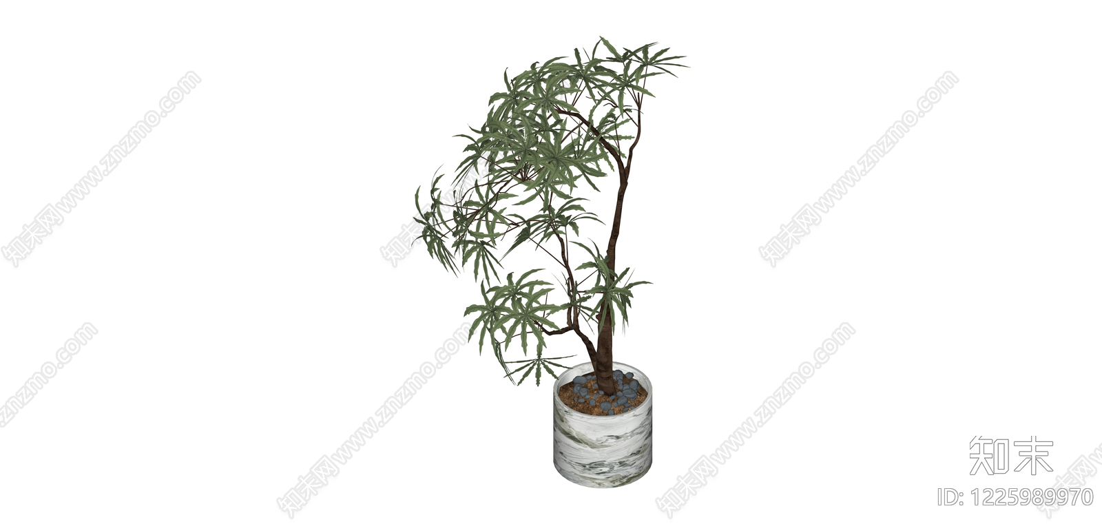 带盆绿植盆栽SU模型下载【ID:1225989970】