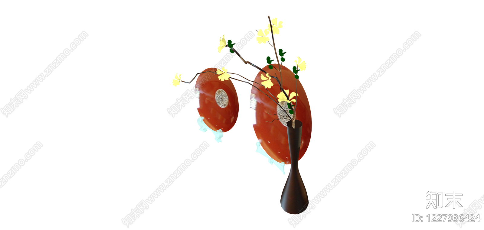 中式花艺装饰组合SU模型下载【ID:1227936424】
