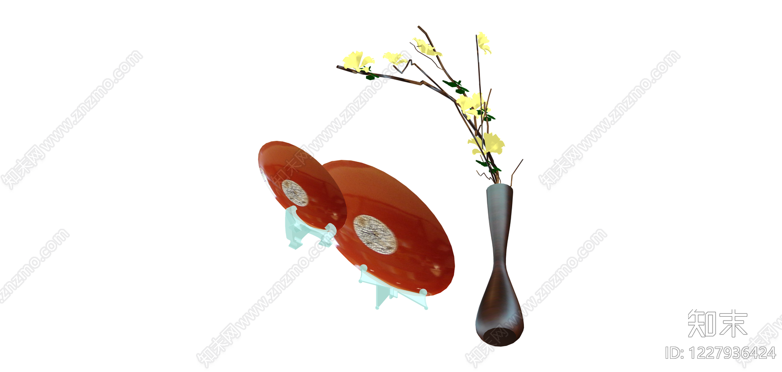中式花艺装饰组合SU模型下载【ID:1227936424】