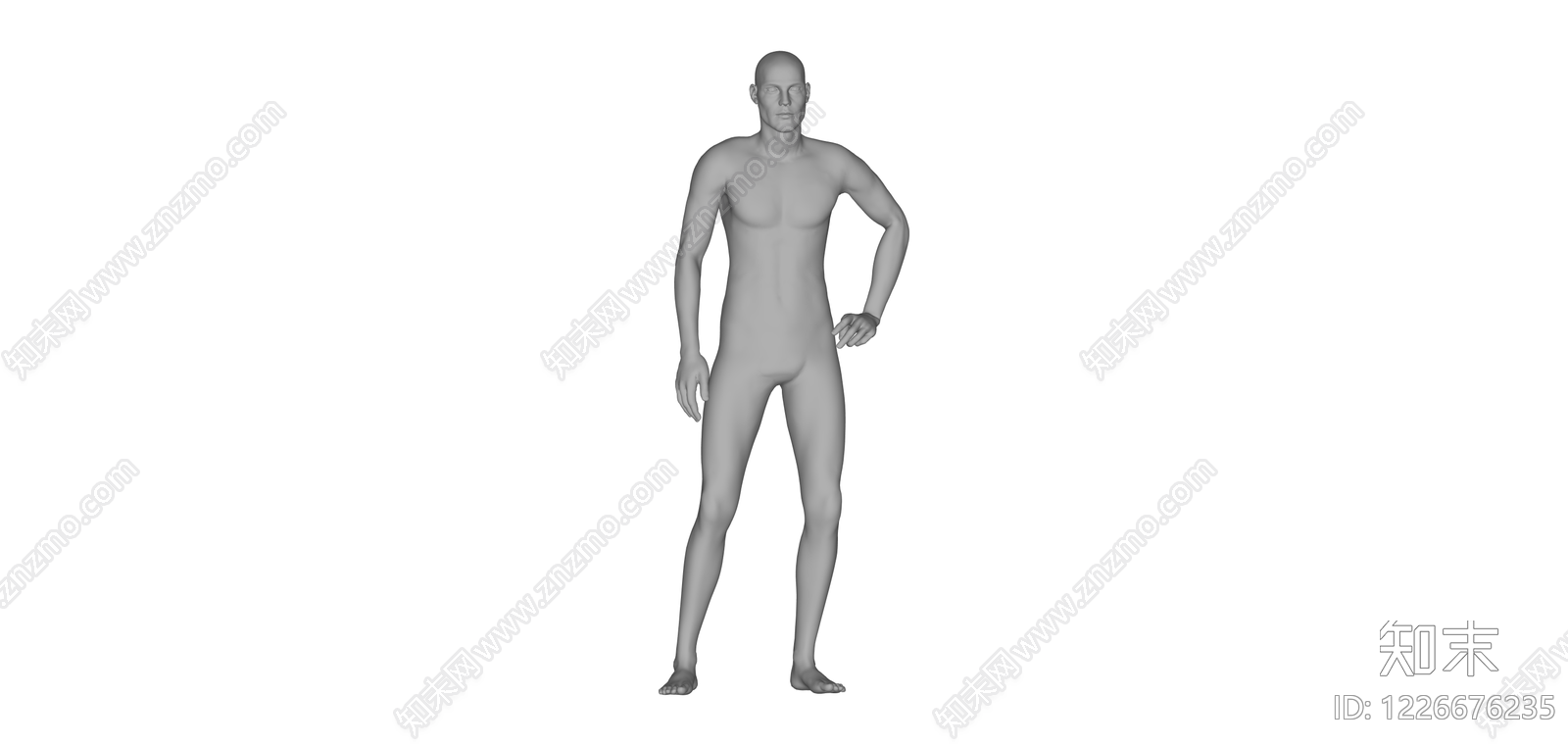站立男性人体模型SU模型下载【ID:1226676235】