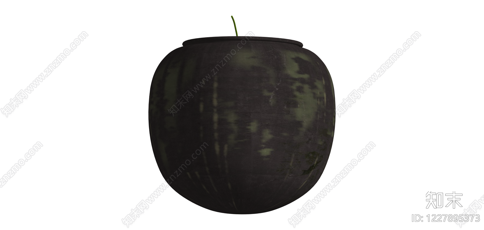 黑色纹理花盆SU模型下载【ID:1227895373】