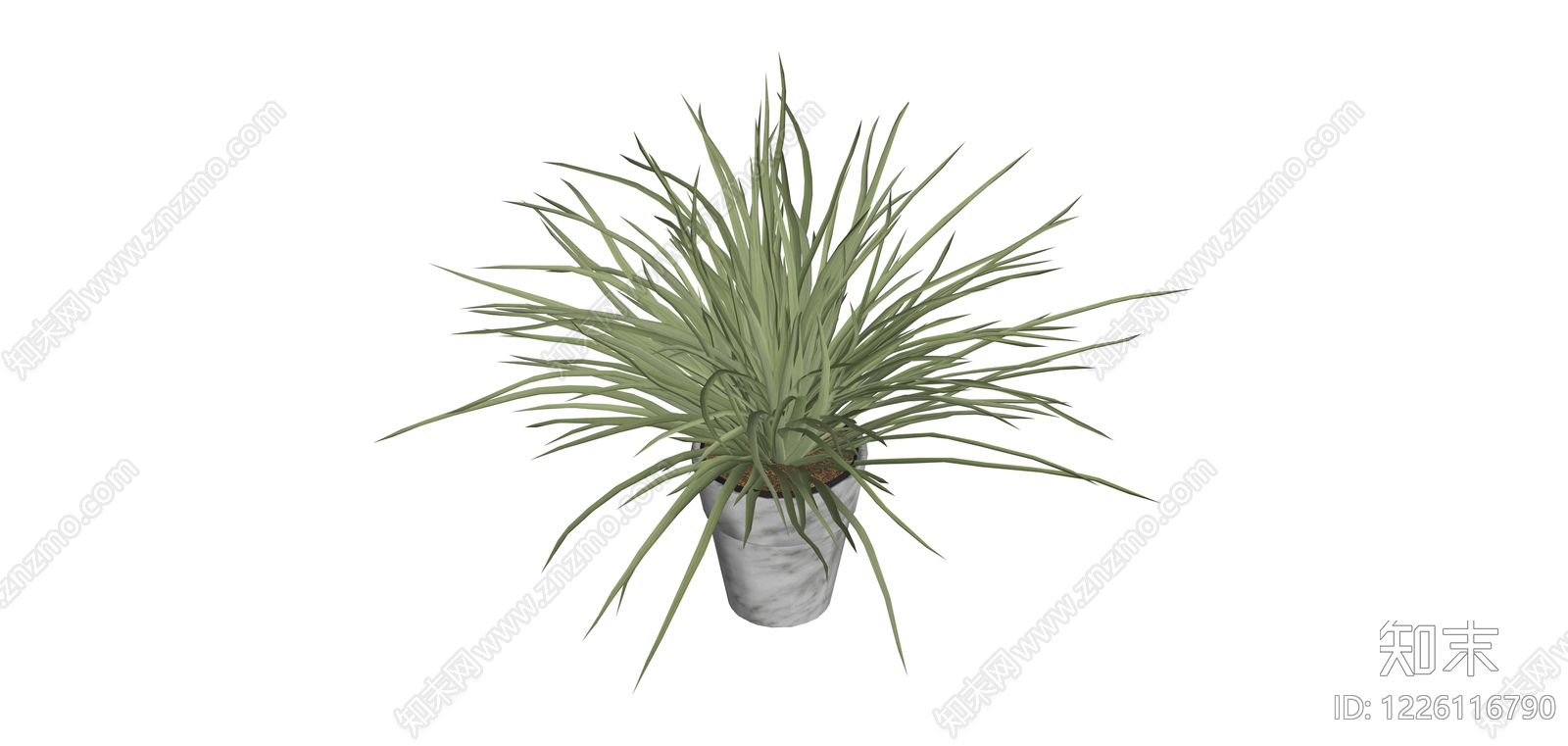 大理石纹盆栽植物SU模型下载【ID:1226116790】