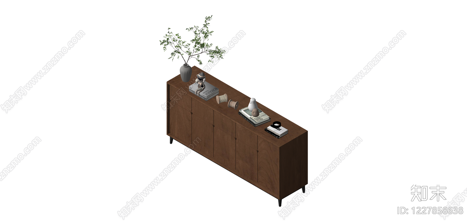 实木储物柜SU模型下载【ID:1227858638】