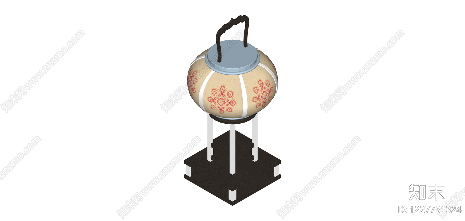 中式落地提灯SU模型下载【ID:1227751324】