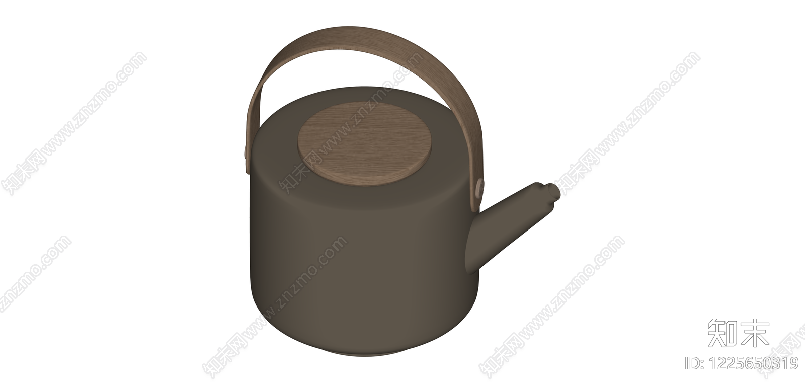 深色圆柱茶壶SU模型下载【ID:1225650319】