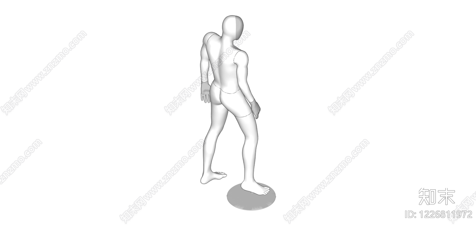 无头男性人体模型SU模型下载【ID:1226811972】