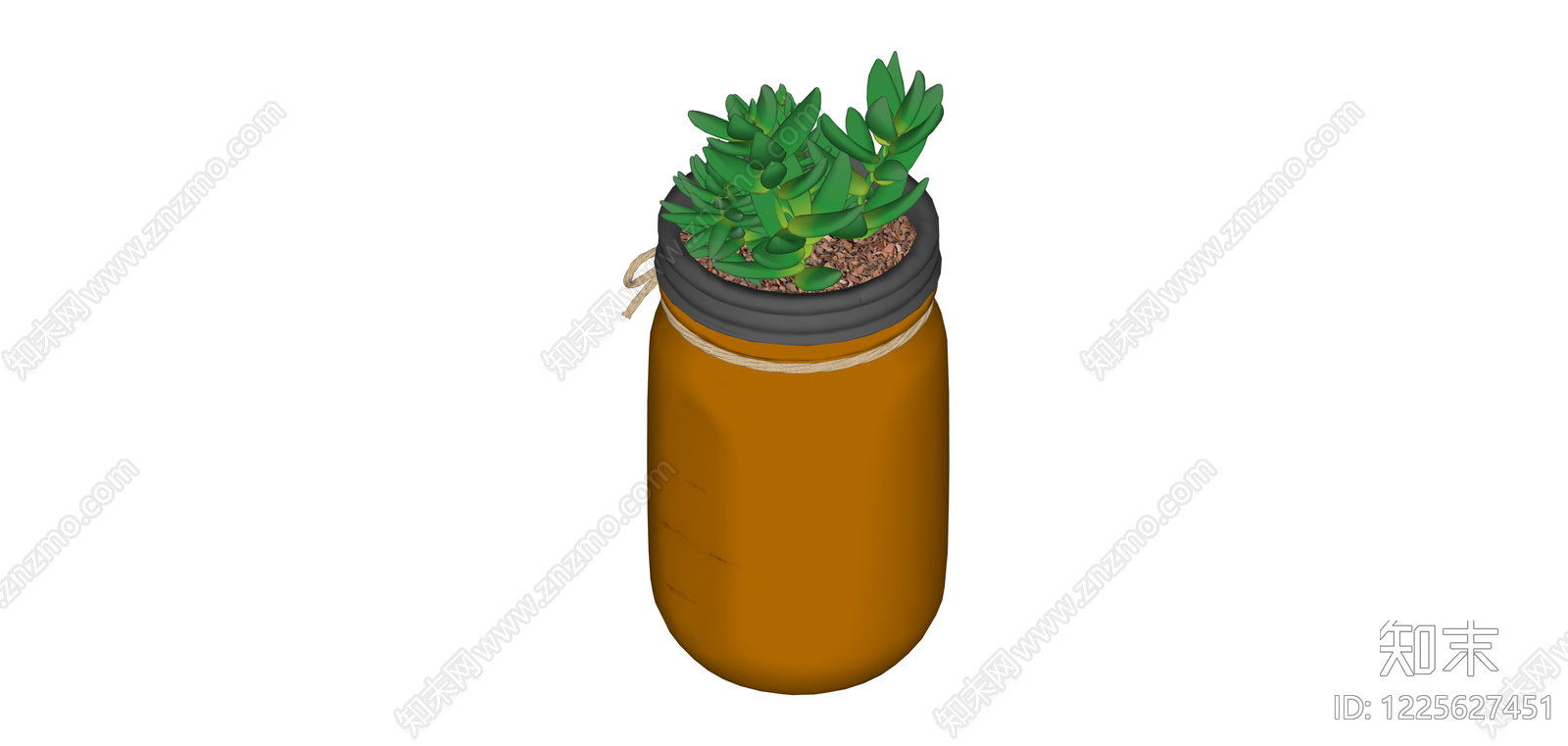 带盆多肉植物盆栽SU模型下载【ID:1225627451】