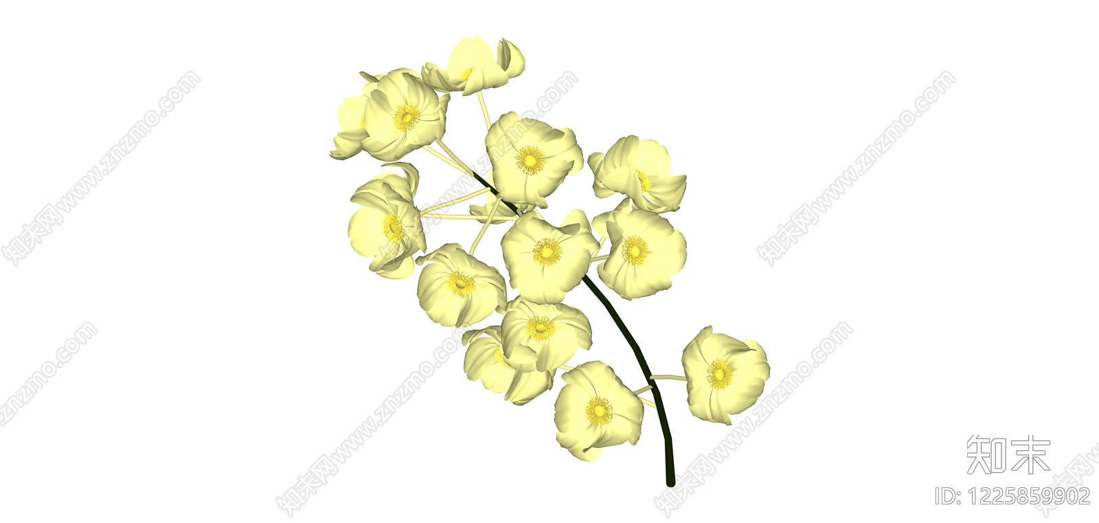 黄色花艺组合模型SU模型下载【ID:1225859902】