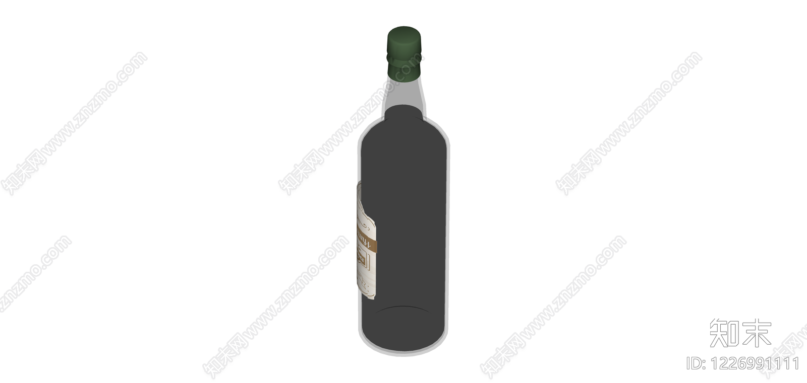 深色玻璃酒瓶SU模型下载【ID:1226991111】