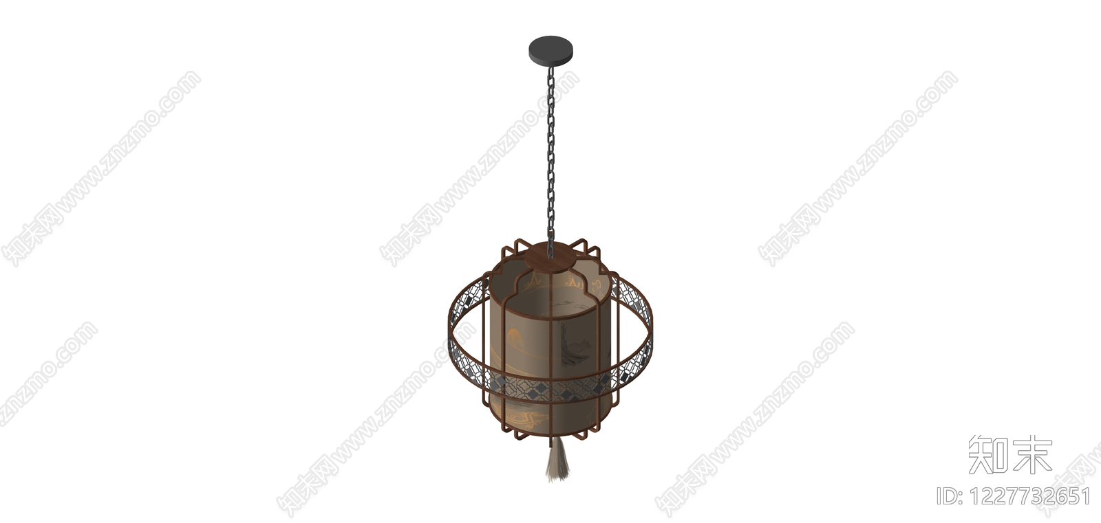 中式复古金属吊灯SU模型下载【ID:1227732651】