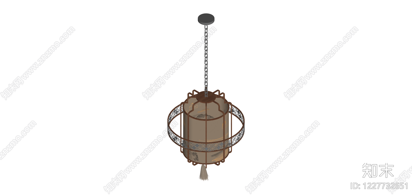 中式复古金属吊灯SU模型下载【ID:1227732651】
