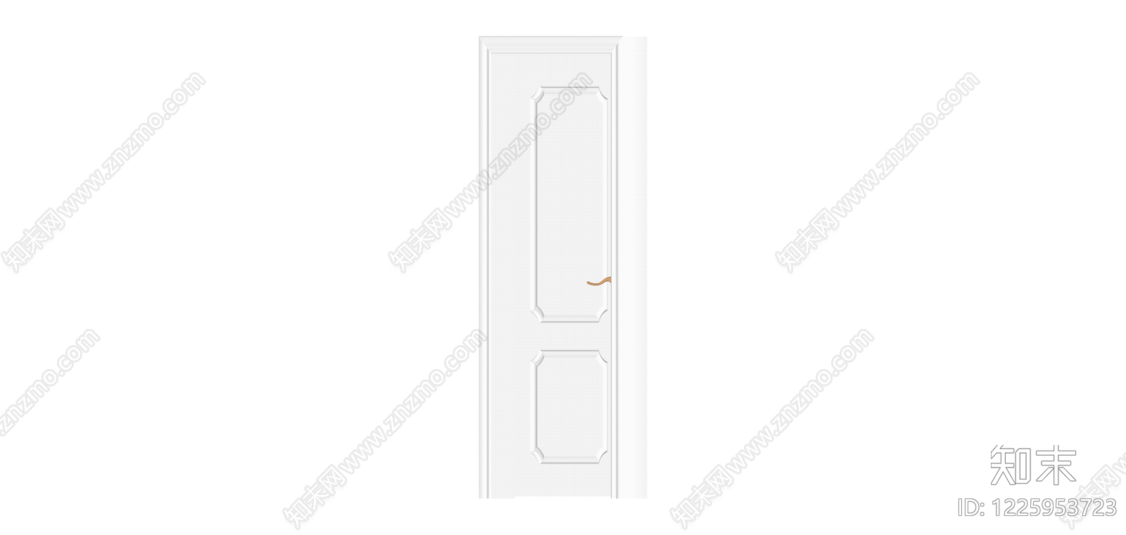 白色双板室内门SU模型下载【ID:1225953723】