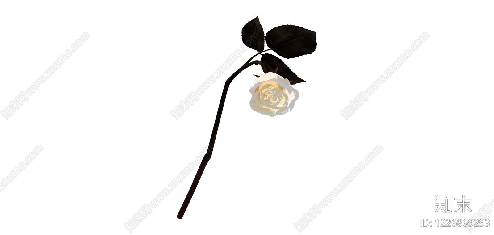 白玫瑰花艺组件SU模型下载【ID:1226869293】