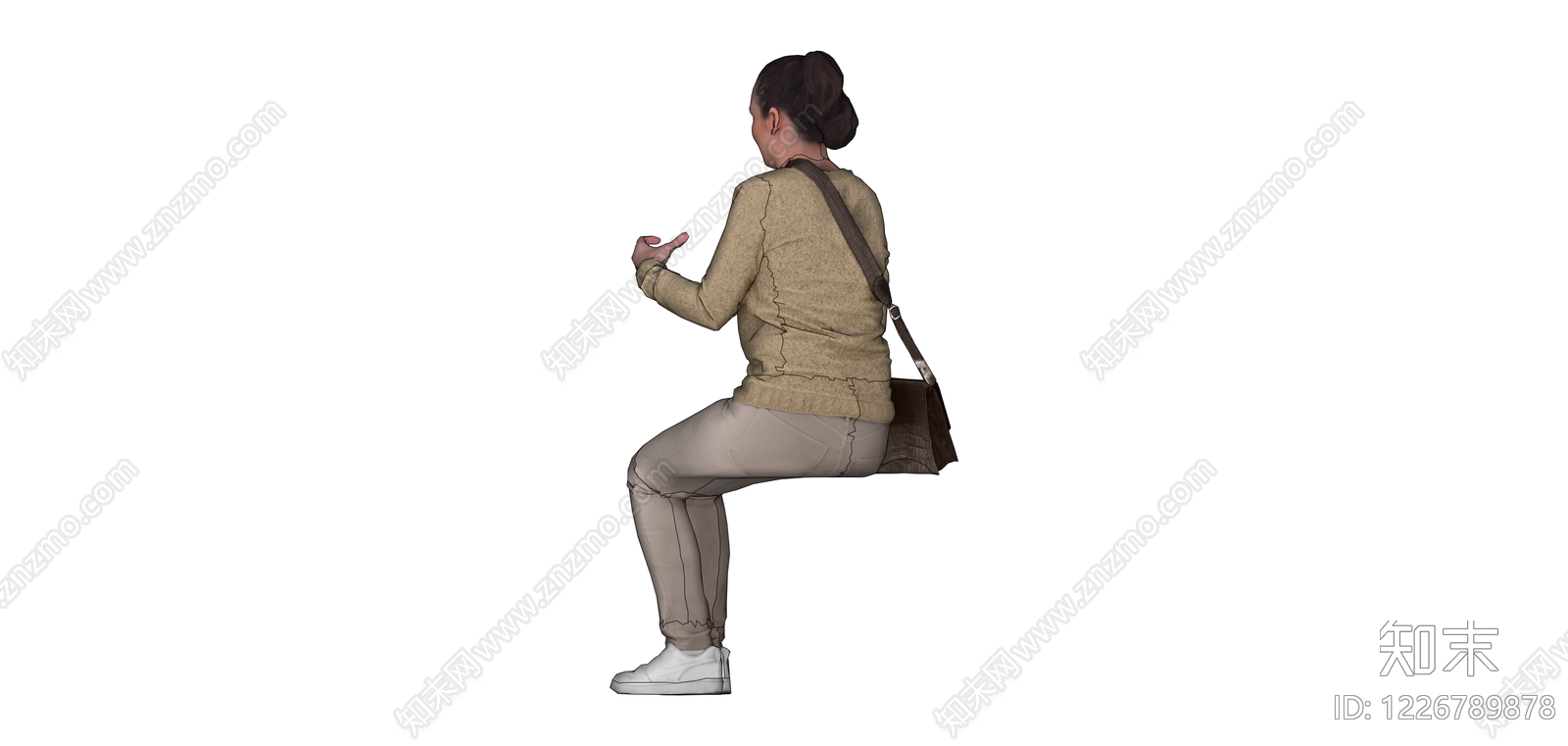 坐姿女性人物模型SU模型下载【ID:1226789878】