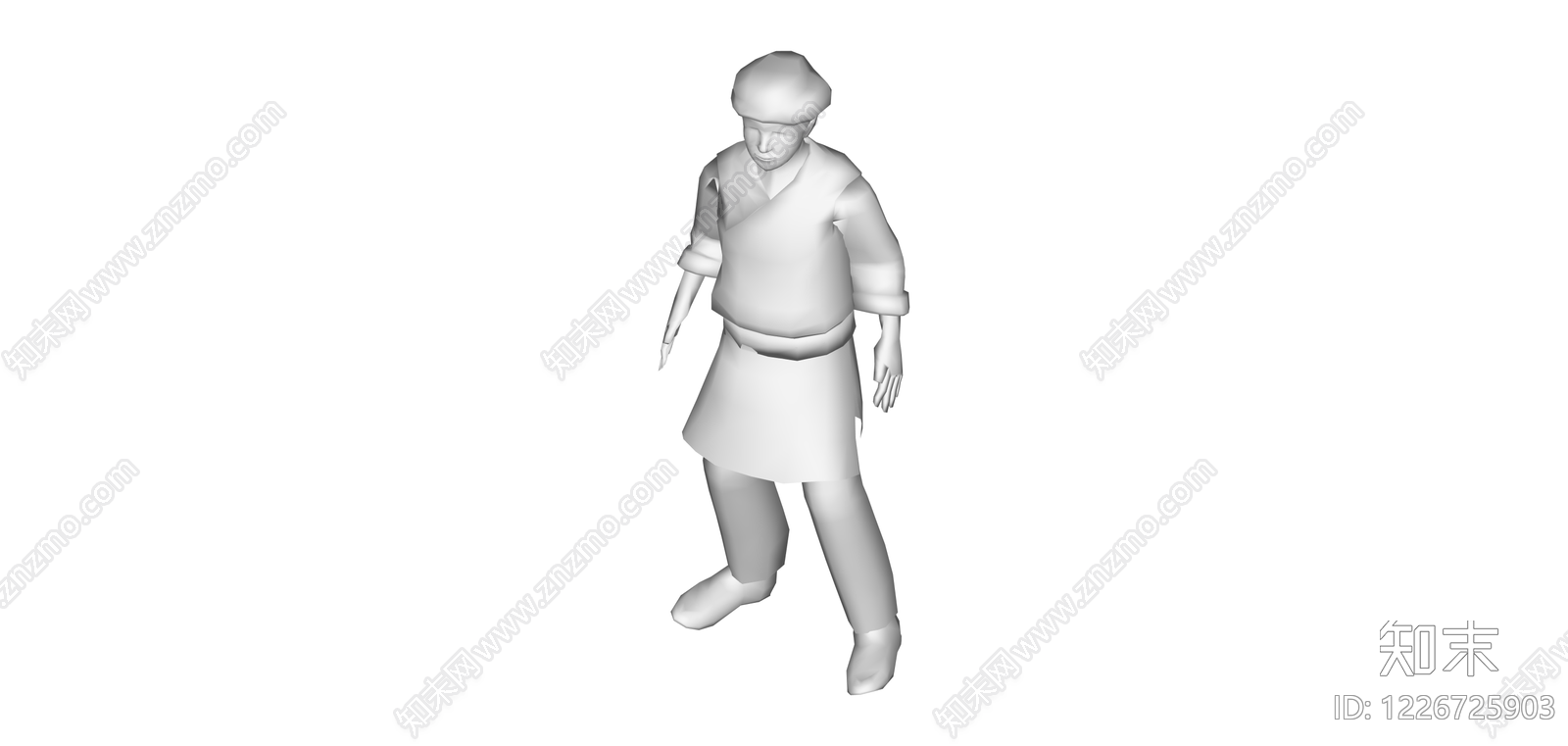 白模人物雕塑SU模型下载【ID:1226725903】
