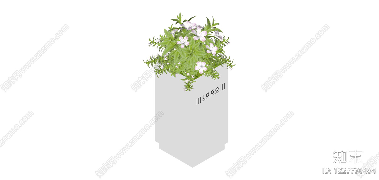 带Logo花箱绿植组合SU模型下载【ID:1225796434】