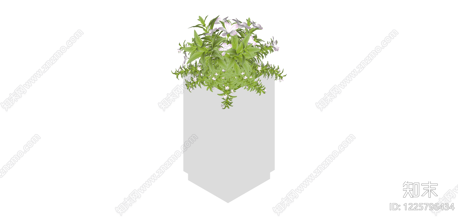 带Logo花箱绿植组合SU模型下载【ID:1225796434】