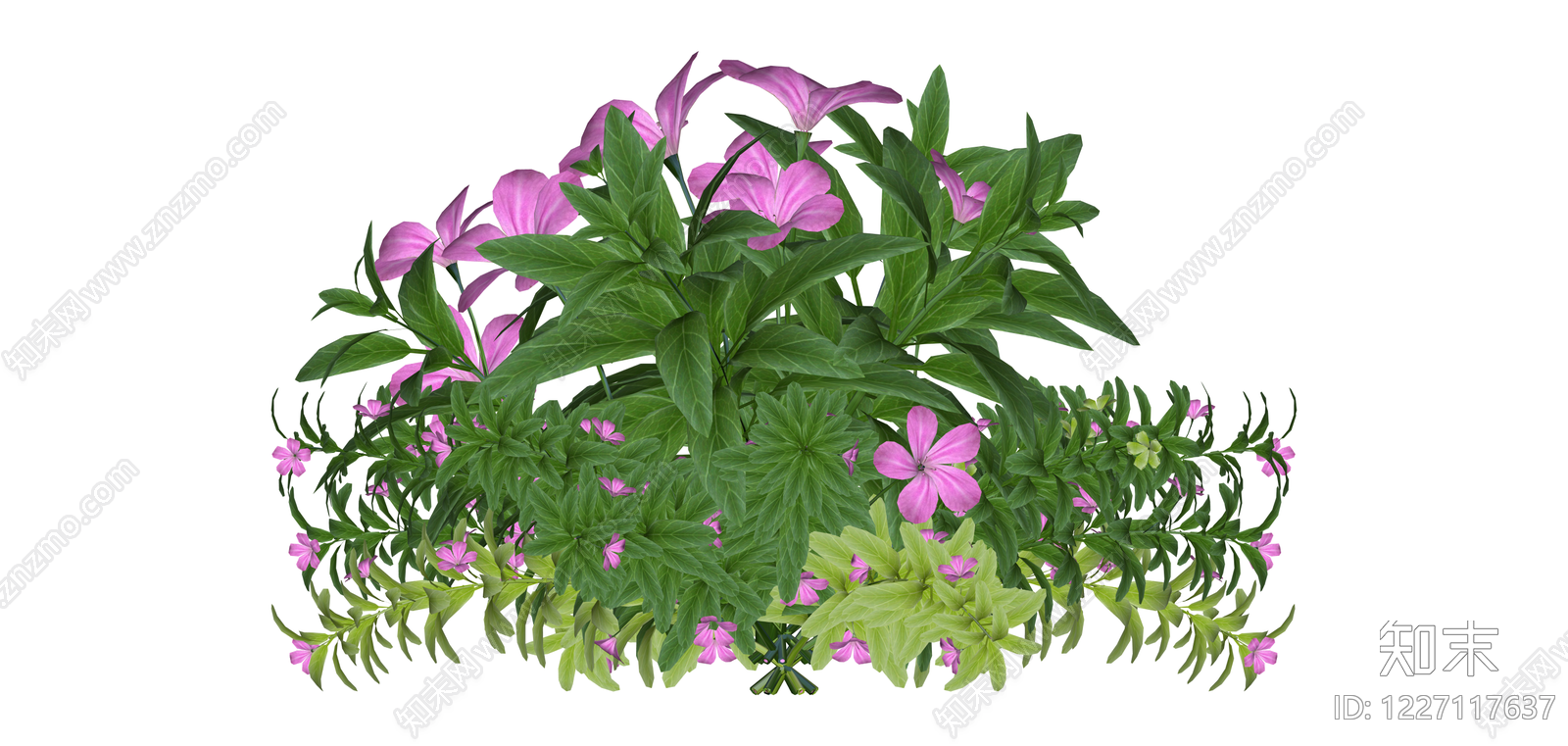 粉色花艺组合盆栽SU模型下载【ID:1227117637】