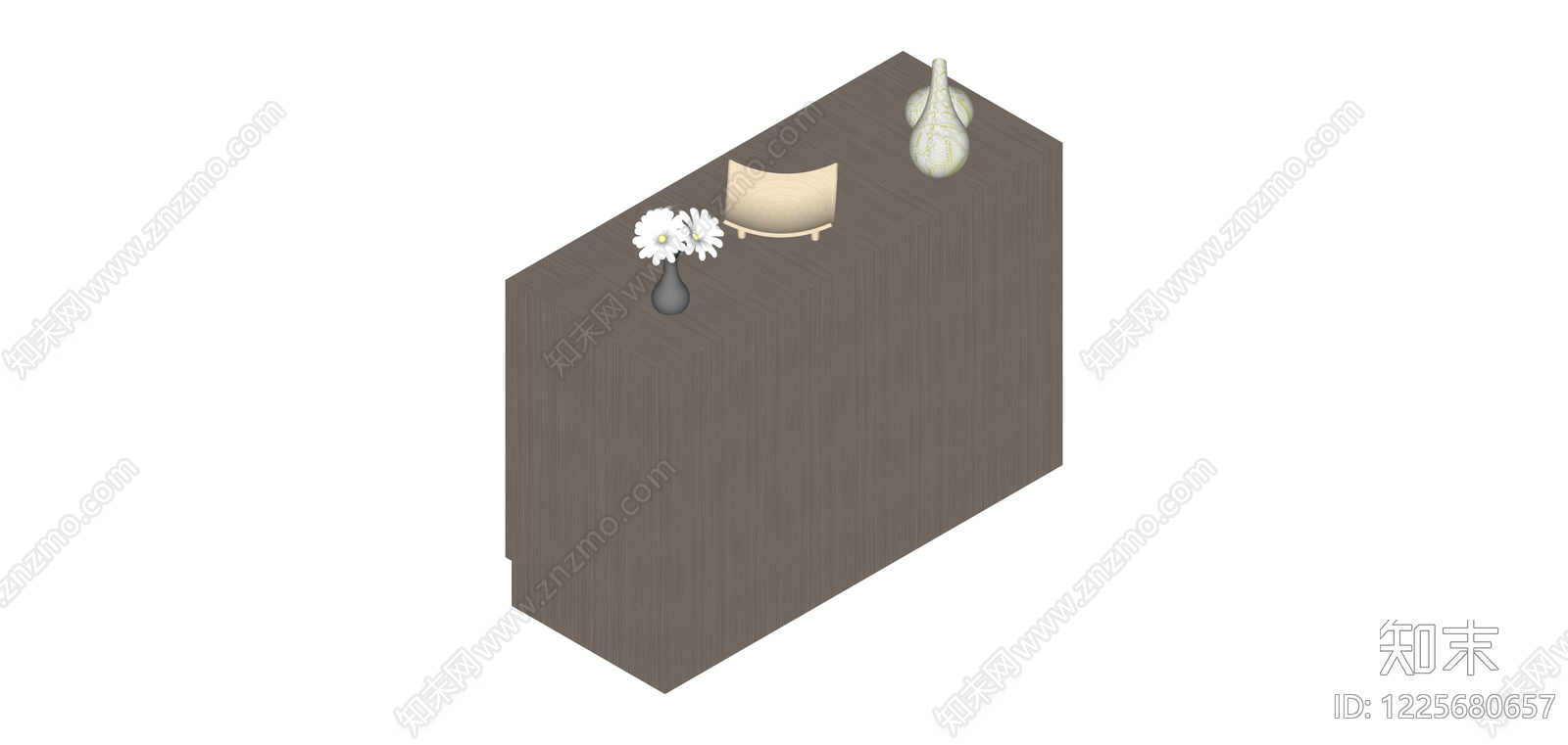木纹双门矮柜SU模型下载【ID:1225680657】