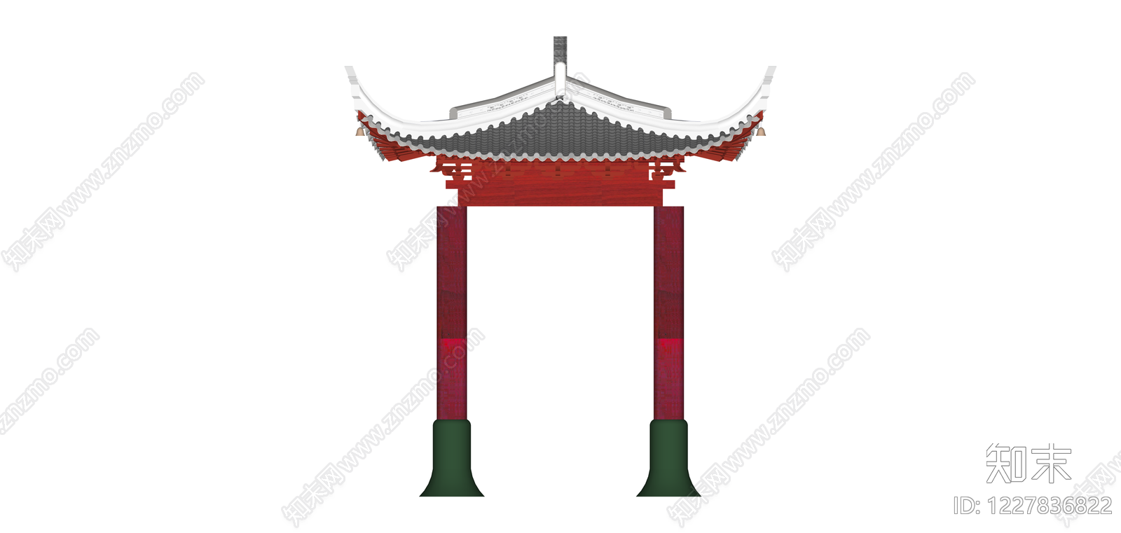 中式四角亭模型SU模型下载【ID:1227836822】