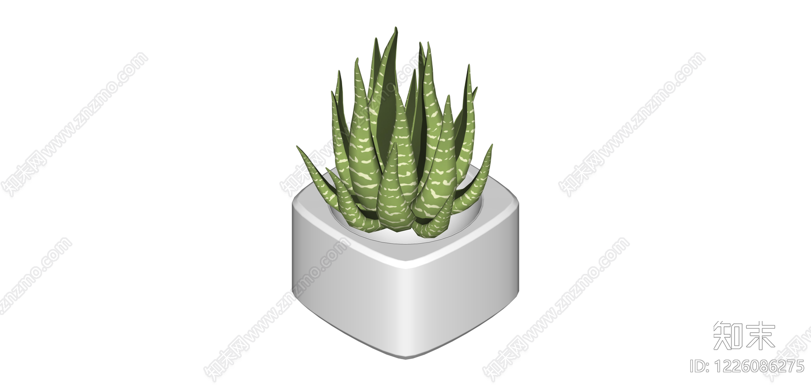 带盆条纹绿植盆栽SU模型下载【ID:1226086275】