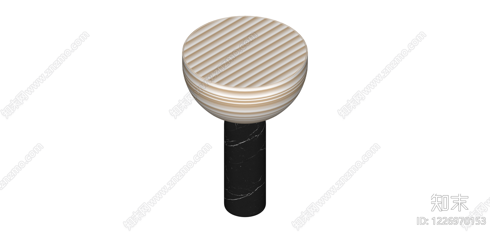 黑白大理石边几SU模型下载【ID:1226970153】