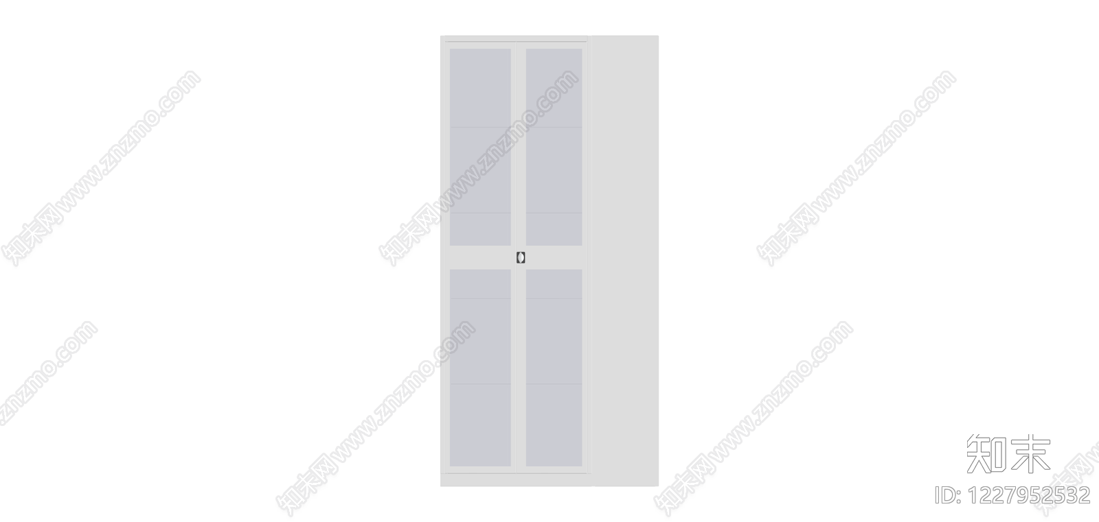 白色双门玻璃展示柜SU模型下载【ID:1227952532】