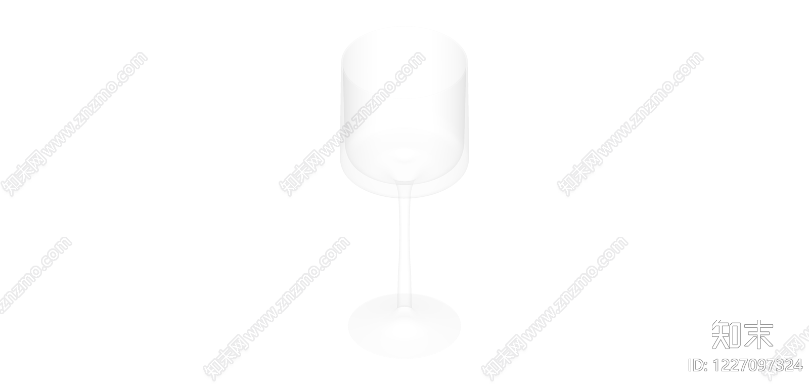 高脚玻璃杯白模SU模型下载【ID:1227097324】