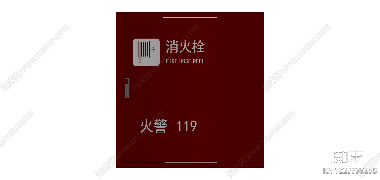深红色消防栓箱体SU模型下载【ID:1225799235】