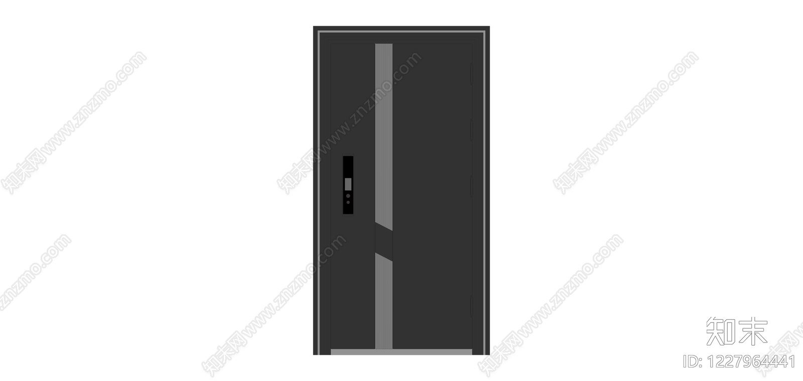 黑色现代入户门SU模型下载【ID:1227964441】