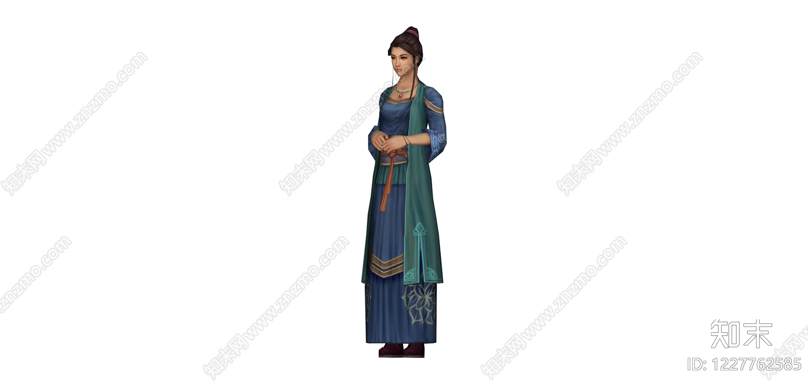 古装女性角色模型SU模型下载【ID:1227762585】