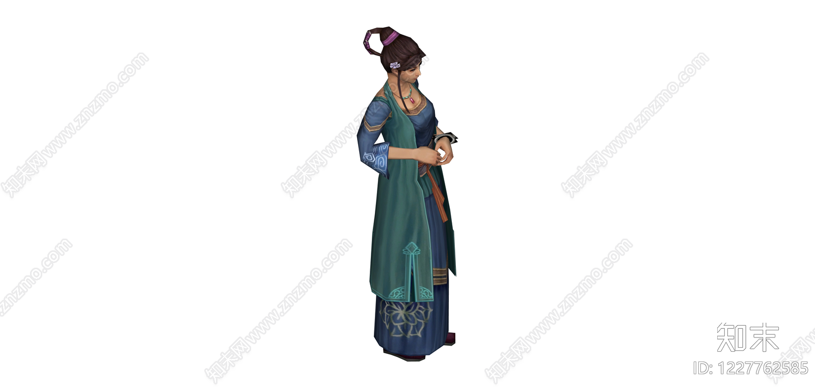 古装女性角色模型SU模型下载【ID:1227762585】