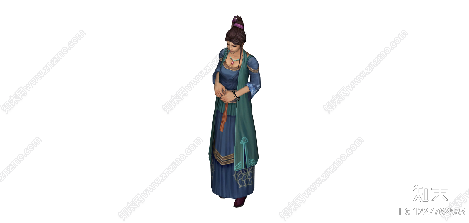古装女性角色模型SU模型下载【ID:1227762585】