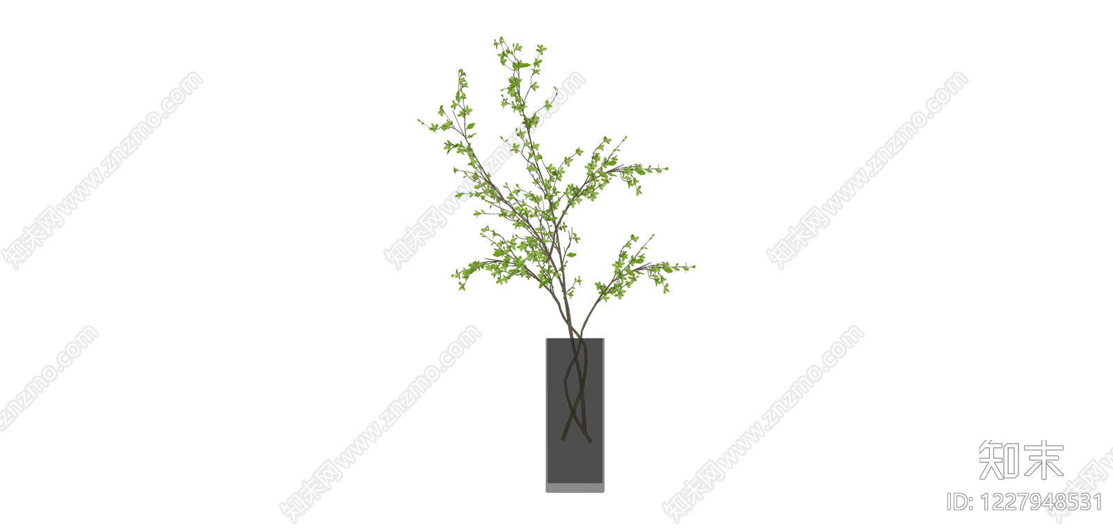 绿叶花艺插花组合SU模型下载【ID:1227948531】