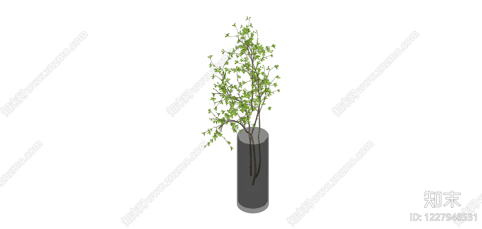 绿叶花艺插花组合SU模型下载【ID:1227948531】