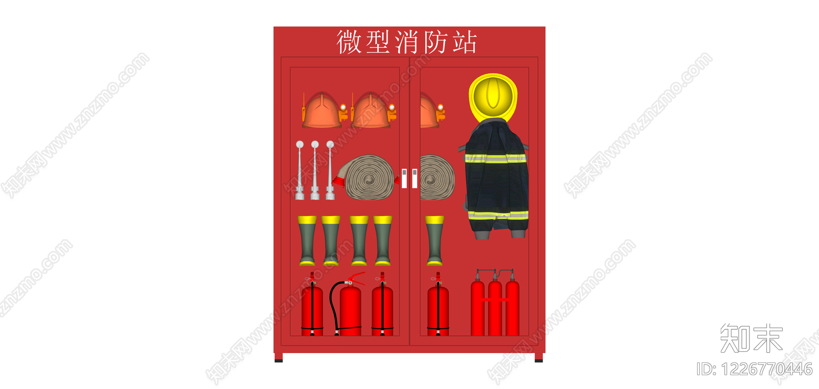 微型消防站柜体组件SU模型下载【ID:1226770446】