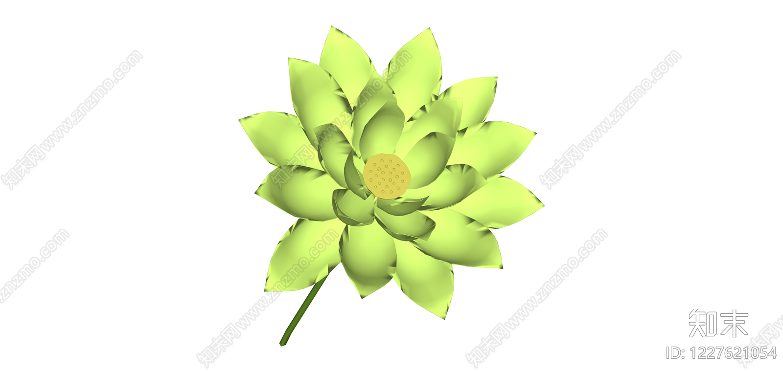 绿色荷花植物模型SU模型下载【ID:1227621054】