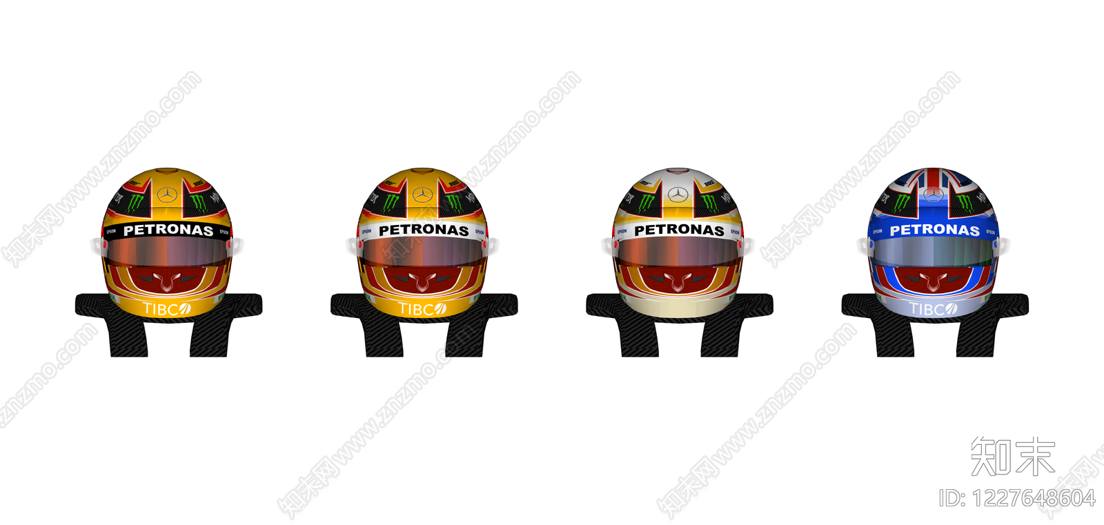 F1赛车头盔组合SU模型下载【ID:1227648604】