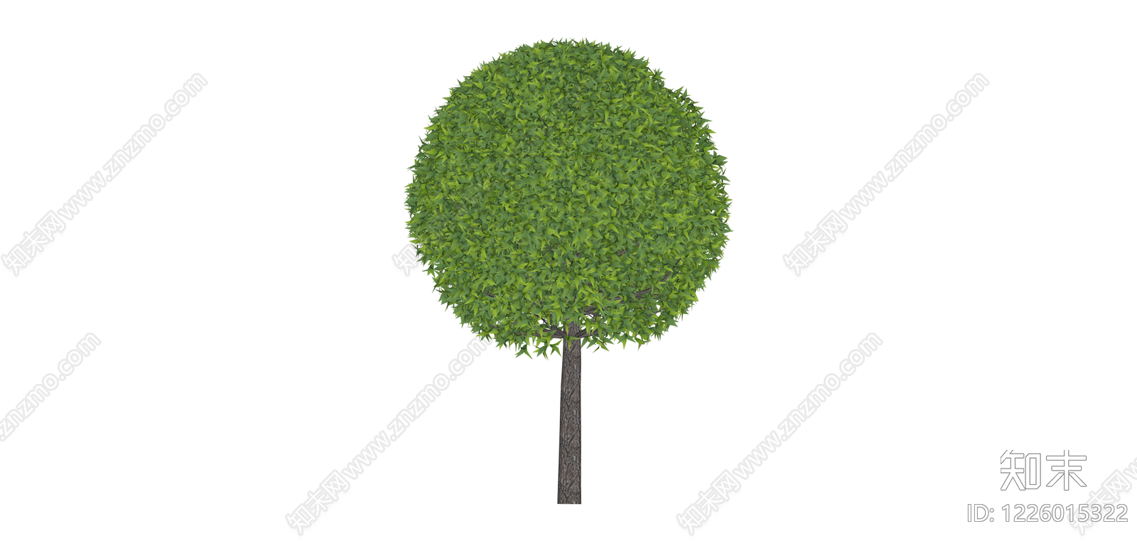 圆形景观树木SU模型下载【ID:1226015322】