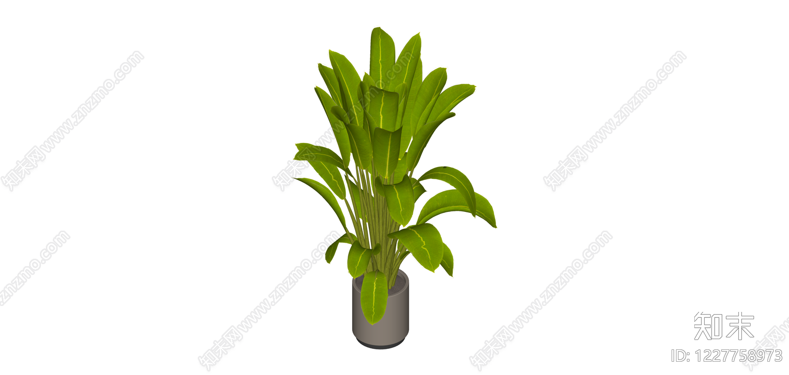 带盆绿植盆栽SU模型下载【ID:1227758973】
